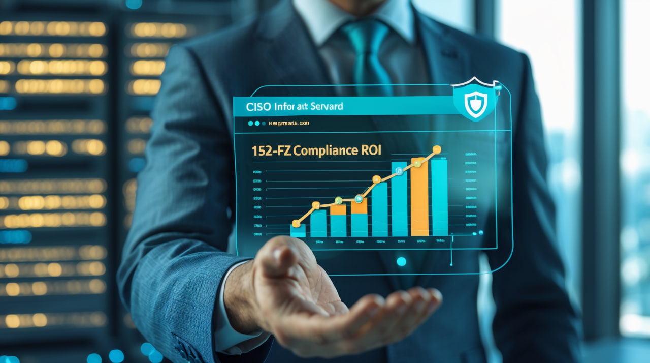 CISO представляет совету директоров ROI-расчет для проекта по аудиту соответствия 152-ФЗ по новым требованиям 2025.